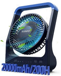 20000mAh Rechargeable Clip on Fan with Light & Hook F644126
