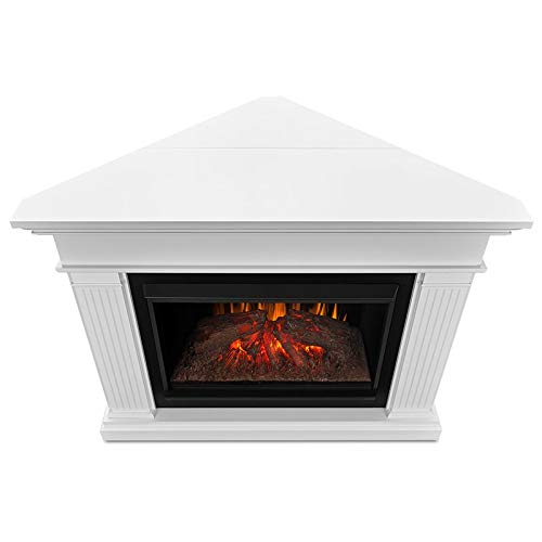 White Corner Electric Fireplace Mantel Heater with Remote Control P437704