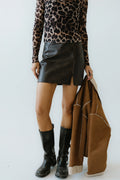 Vegan Leather Mini Skirt Q894073