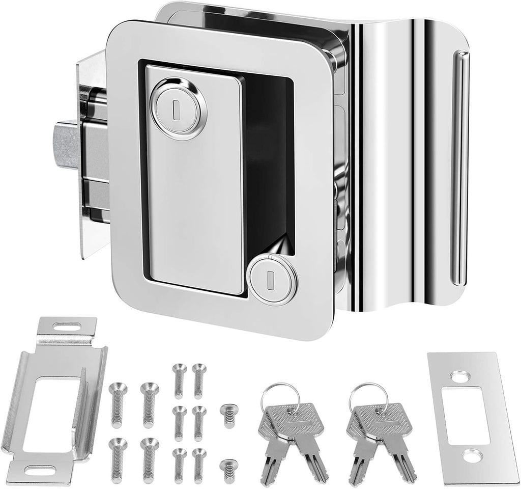 Black RV Entry Door Lock with Keys Pack of 2 Y4916