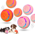 2 Pcs Interactive Dog Toys Peppy Pet Ball Moving Automatic Rolling Ball with LED Flashlight USB Rechargeable (Orange, Pink) W55211