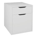 White Wood Grain Freestanding File Cabinet W37567