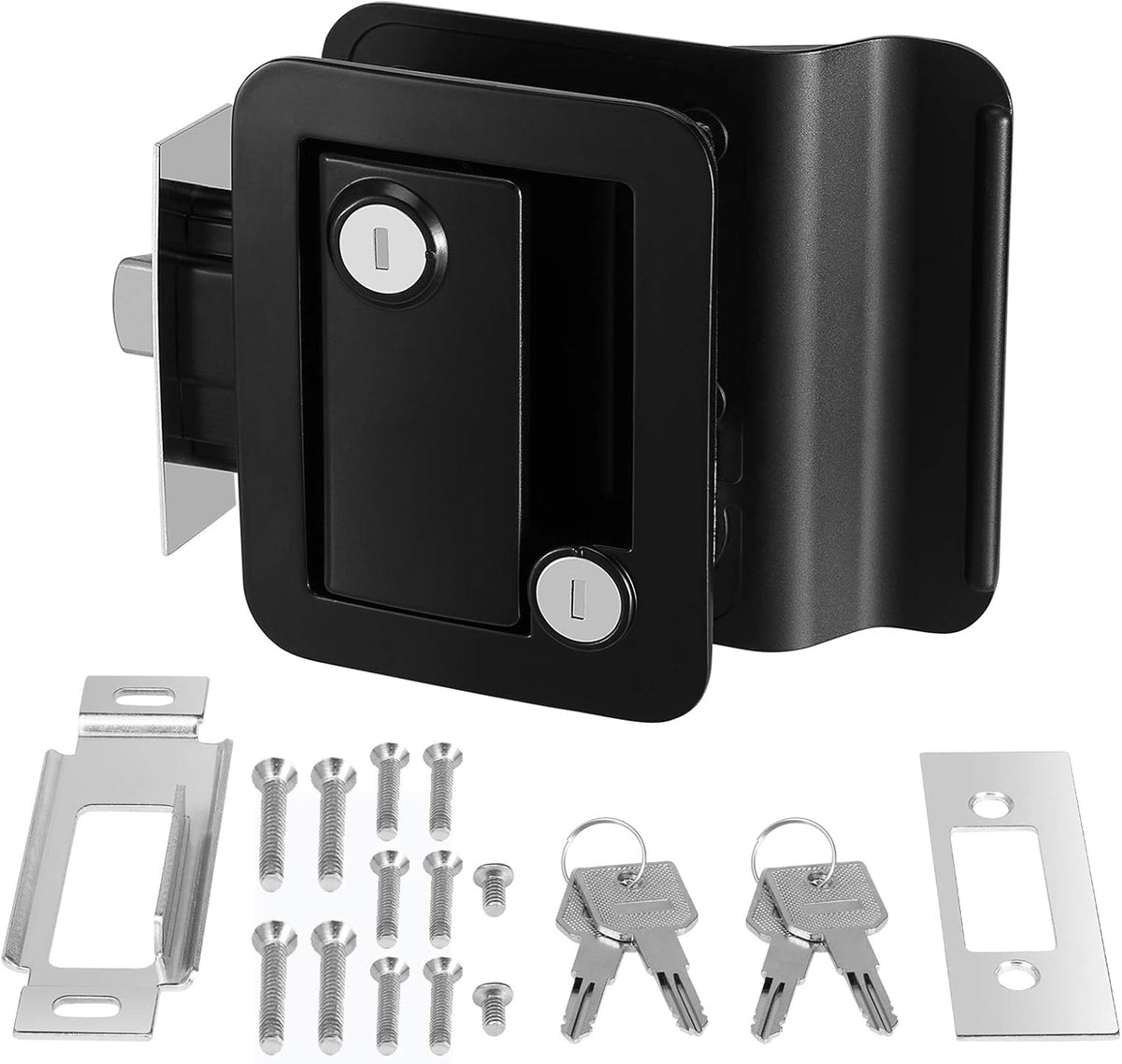 Black RV Entry Door Lock with Keys Pack of 2 Y4916