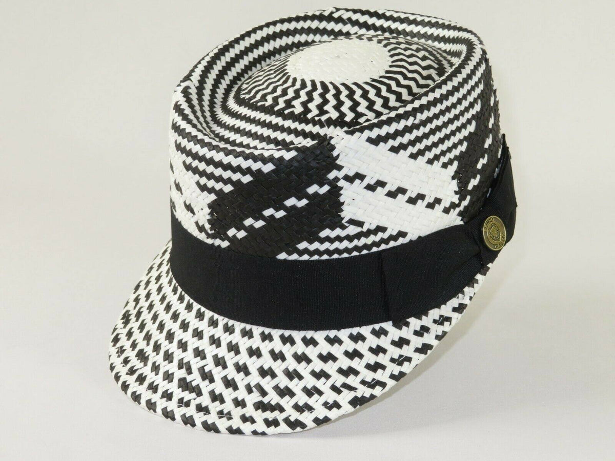 White Black Men Summer Straw Hat I159