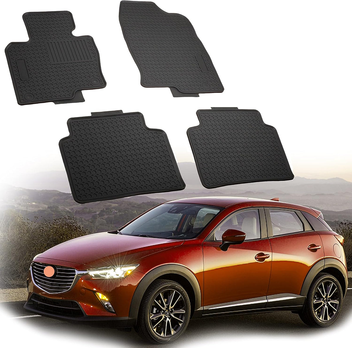 Rubber All Weather Floor Mats Set U493