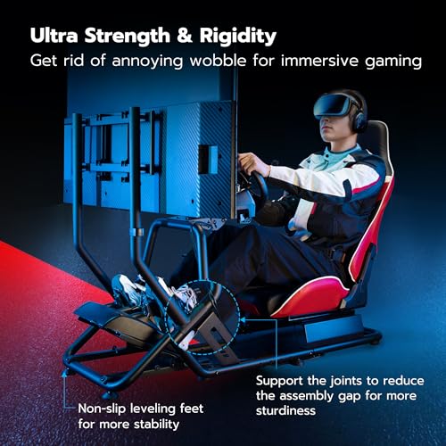 Racing Simulator Cockpit with Monitor Mount and Seat Y5437