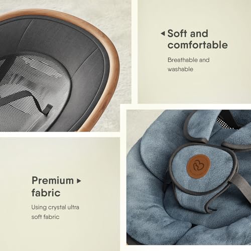White Portable Baby Swing with Bluetooth Speaker, 3 Seat Positions, 5 Speeds and Remote Control M912604