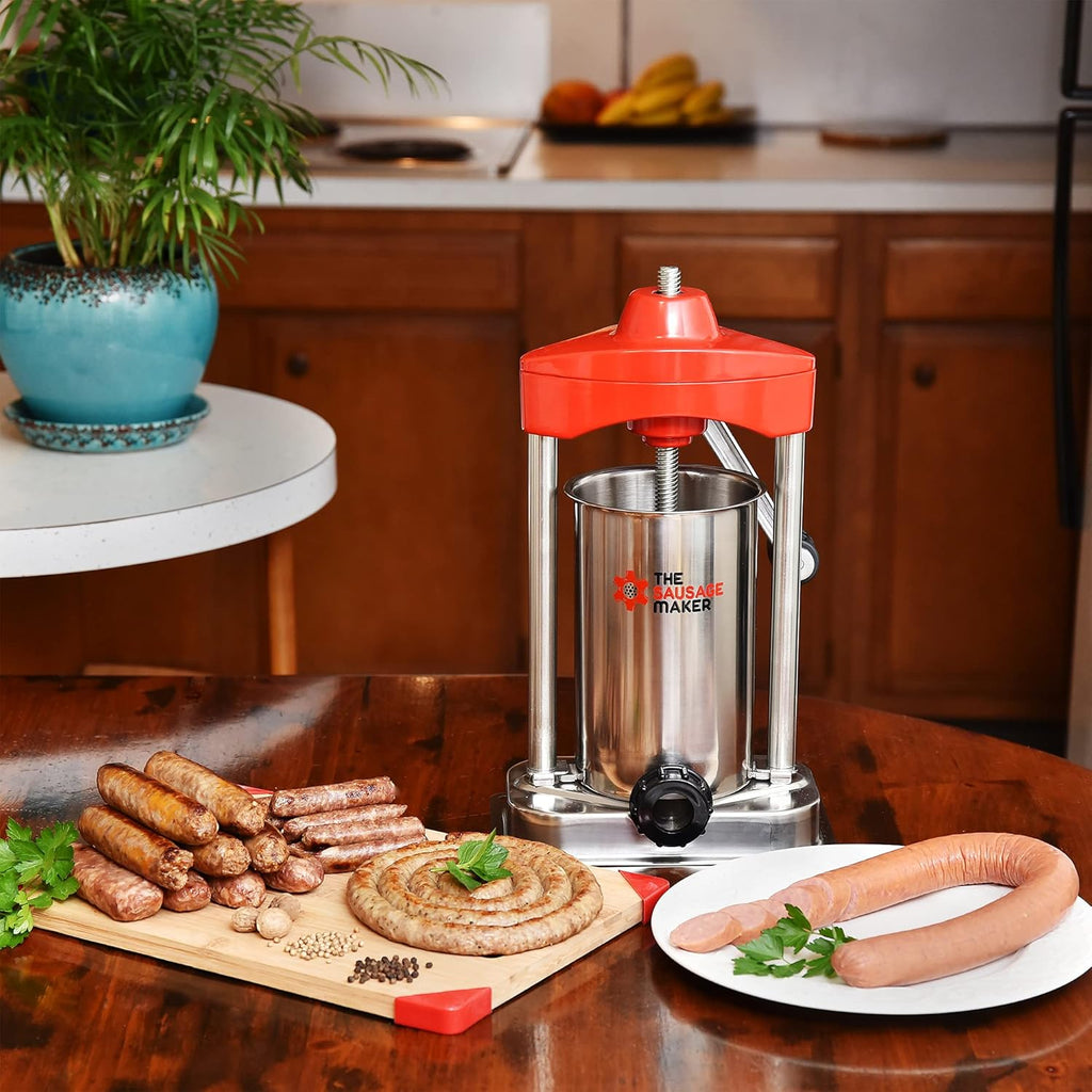 5 lb. Heavy Duty Vertical Sausage Stuffer with Stuffing Tubes J31205