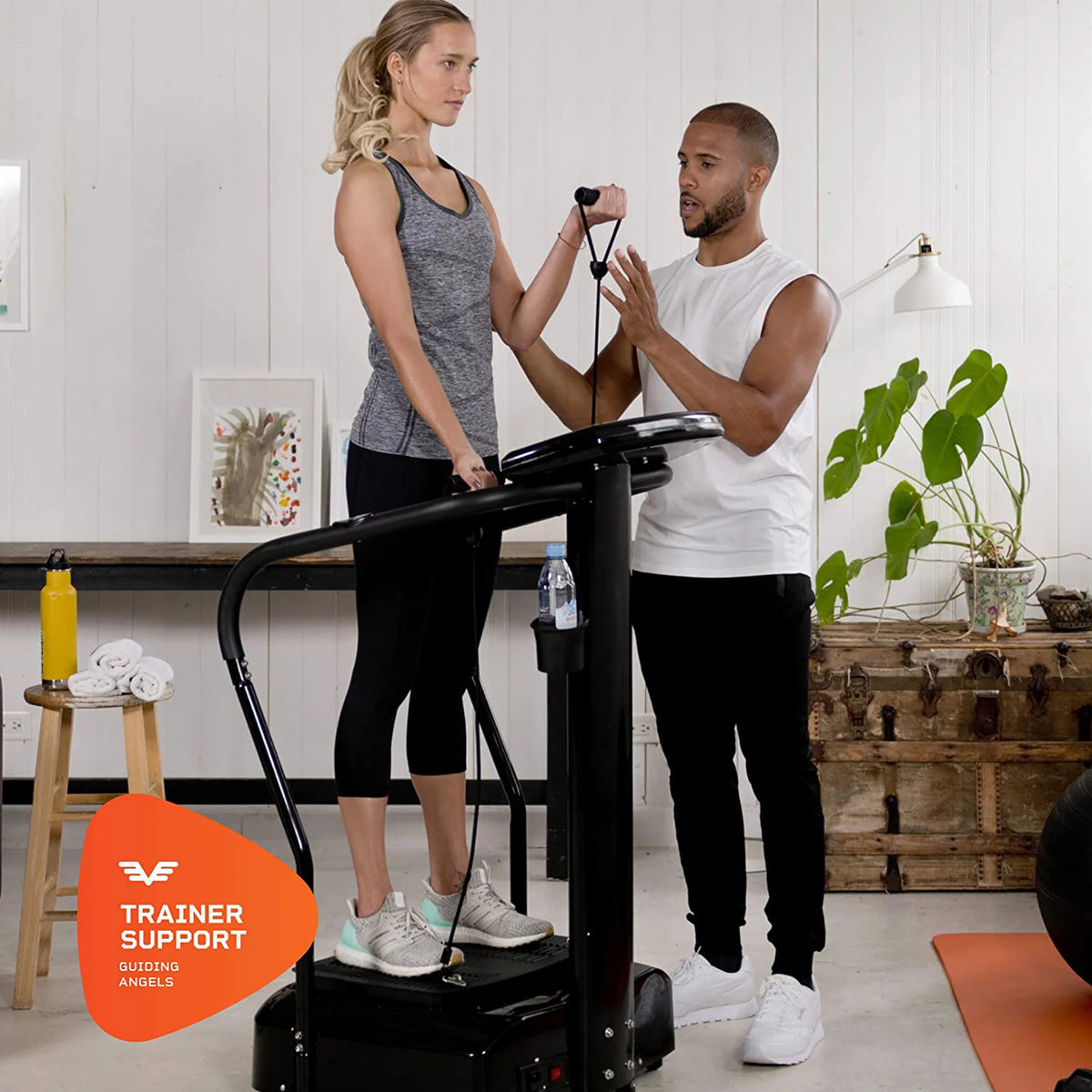 Black Vibration Plate with Resistance Bands G491