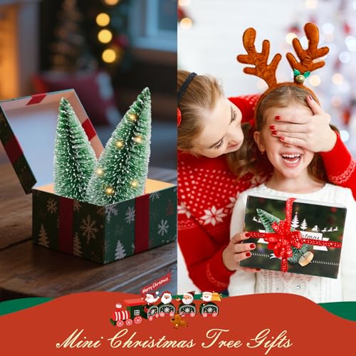 12 Pcs 4" Artificial Bottle Brush Trees with Lights Y372