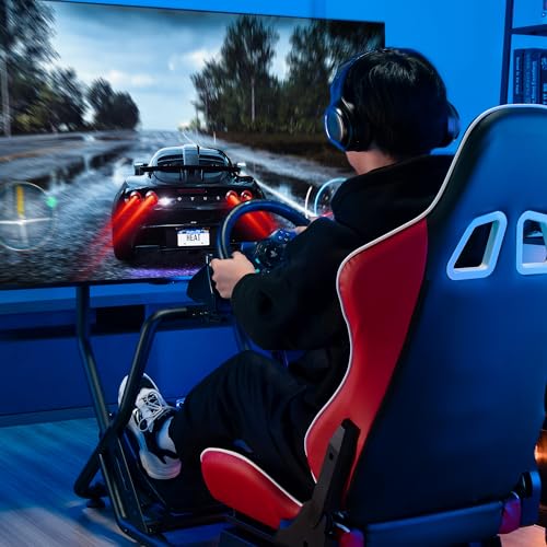 Racing Simulator Cockpit with Monitor Mount and Seat Y5437