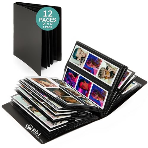 2x6 Photo Strip Album, 26 Pages, Holds 104 Photos, Black, 1-Pack H842793