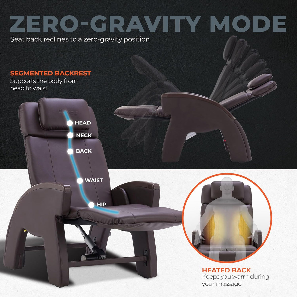 Zero-Gravity Recliner Massage Chair with Heat U634