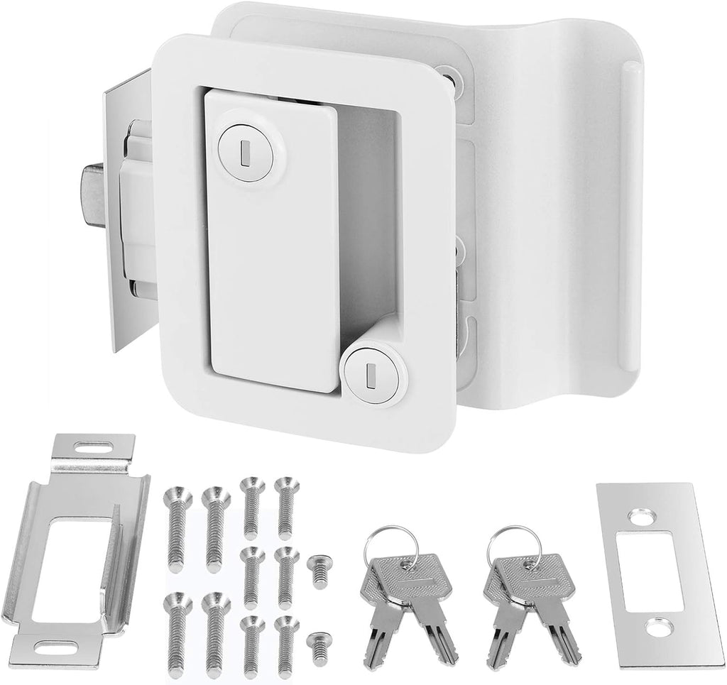 Black RV Entry Door Lock with Keys Pack of 2 Y4916