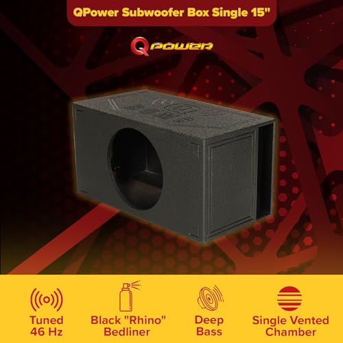 15 Inch Ported Car Subwoofer Sub Box Enclosure with Black Finish P573