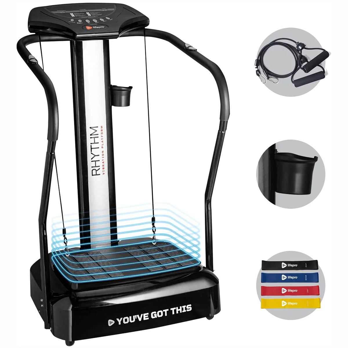 Black Vibration Plate with Resistance Bands G491