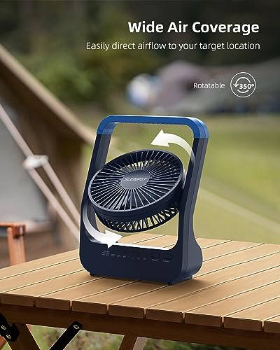 20000mAh Rechargeable Clip on Fan with Light & Hook F644126