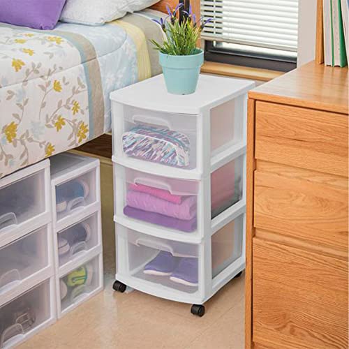 White 3 Drawer Plastic Rolling Storage Cart, 2-Pack N30469
