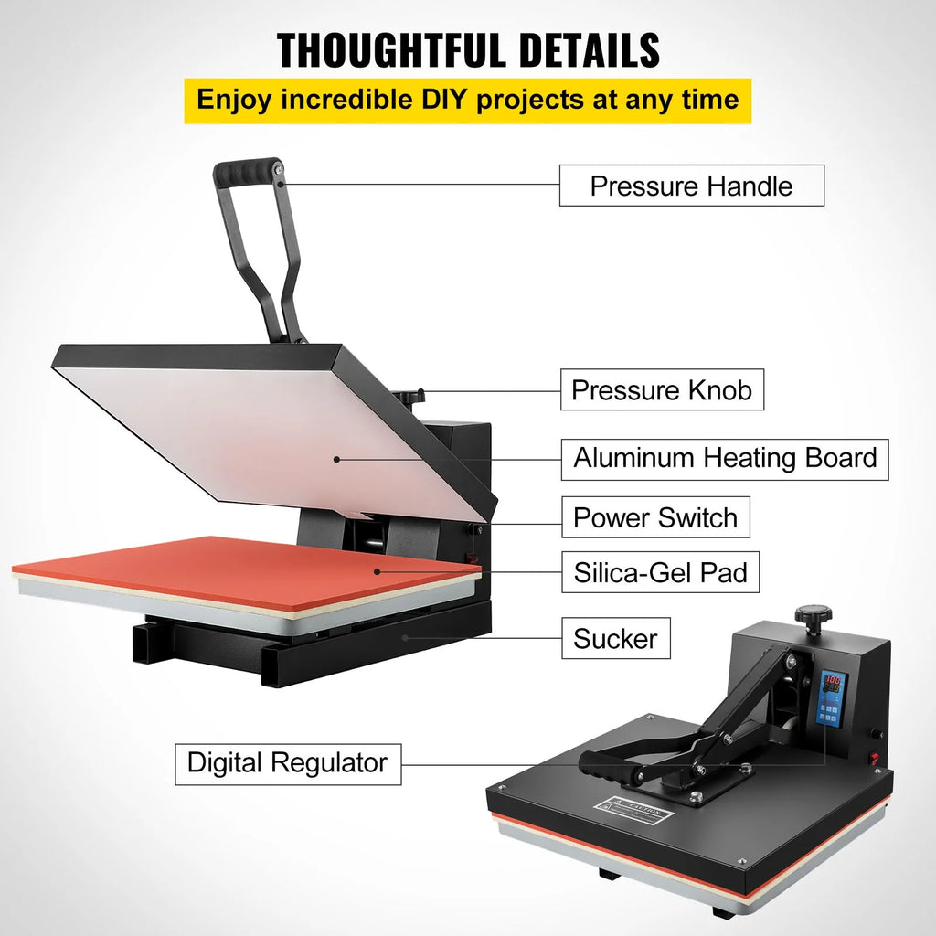 16" x 20" Clamshell Heat Press Machine with Teflon Coated C888459