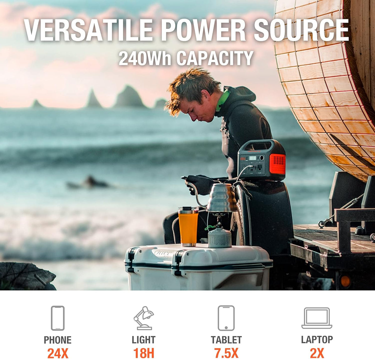 240Wh Portable Lithium Power Station with 110V/200W AC Outlet Z673037
