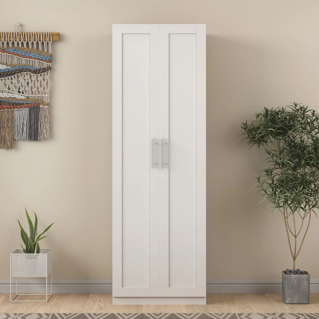White 2 Door 3 Partition Wardrobe Cabinet Y253