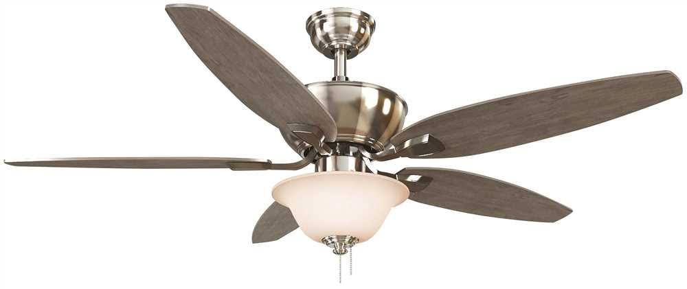 52 in. LED Indoor Ceiling Fan with Light Kit Brushed Nickel J28294
