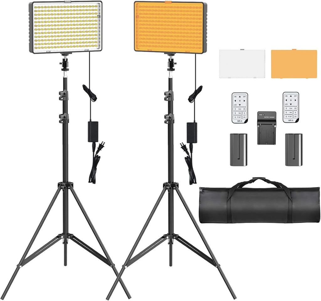 RGB LED Video Lighting Kit, 2 Packs Dimmable 552PCS LED Studio Lighting G1751