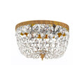 2 Light Flush Mount with Olde Brass Clear Italian Crystal Q4749