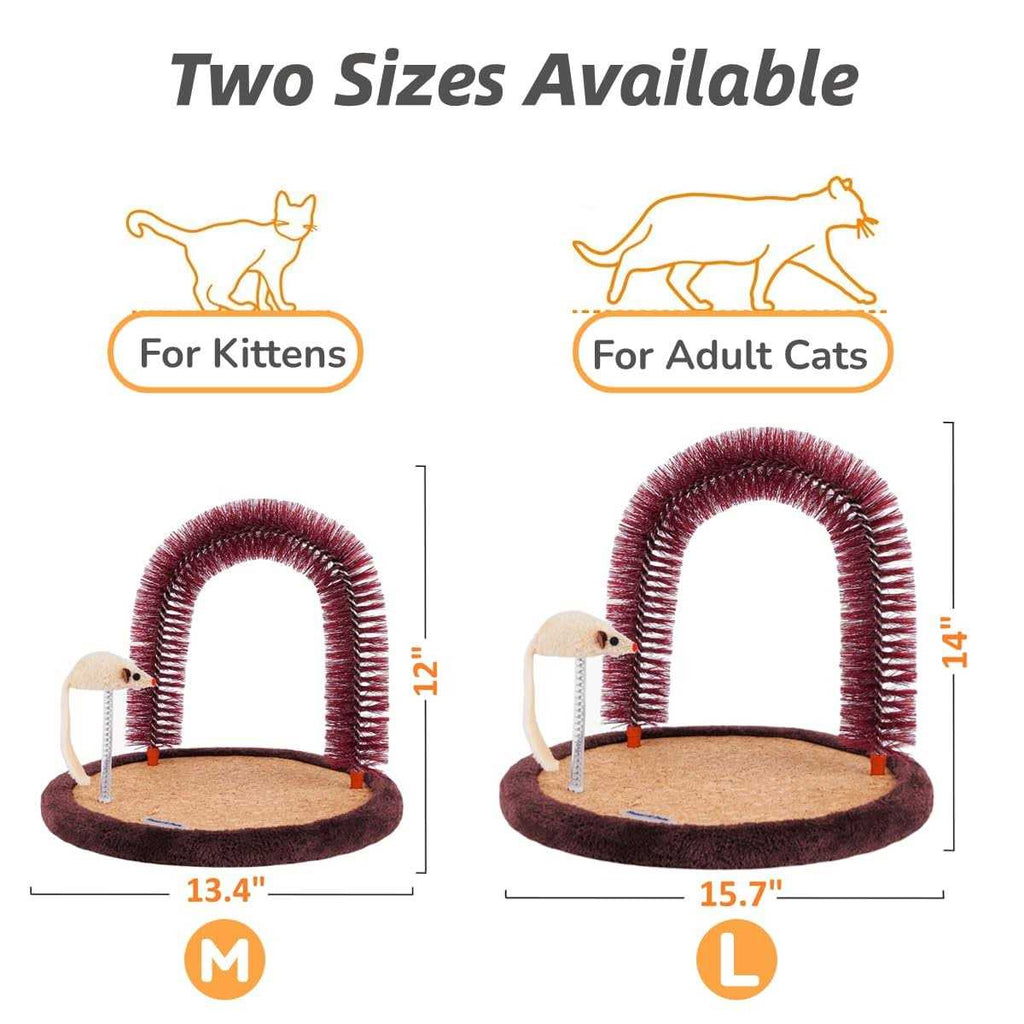 Cat Arch Self Groomer Massager with Cat Scratching Pad and Catnip Toy Q25936