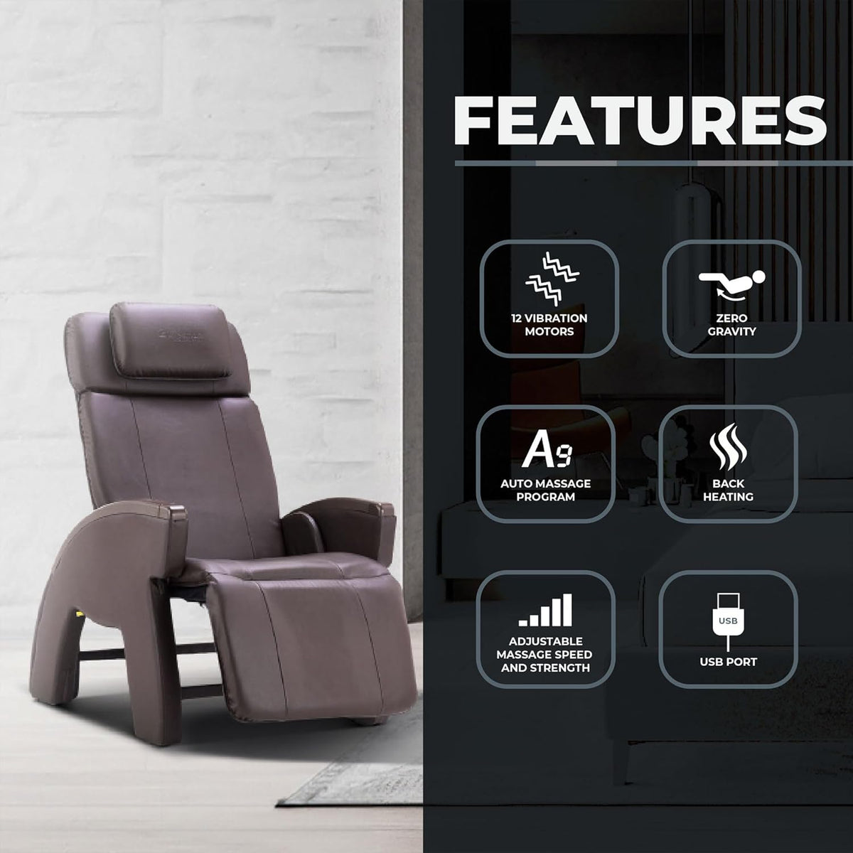 Zero-Gravity Recliner Massage Chair with Heat U634
