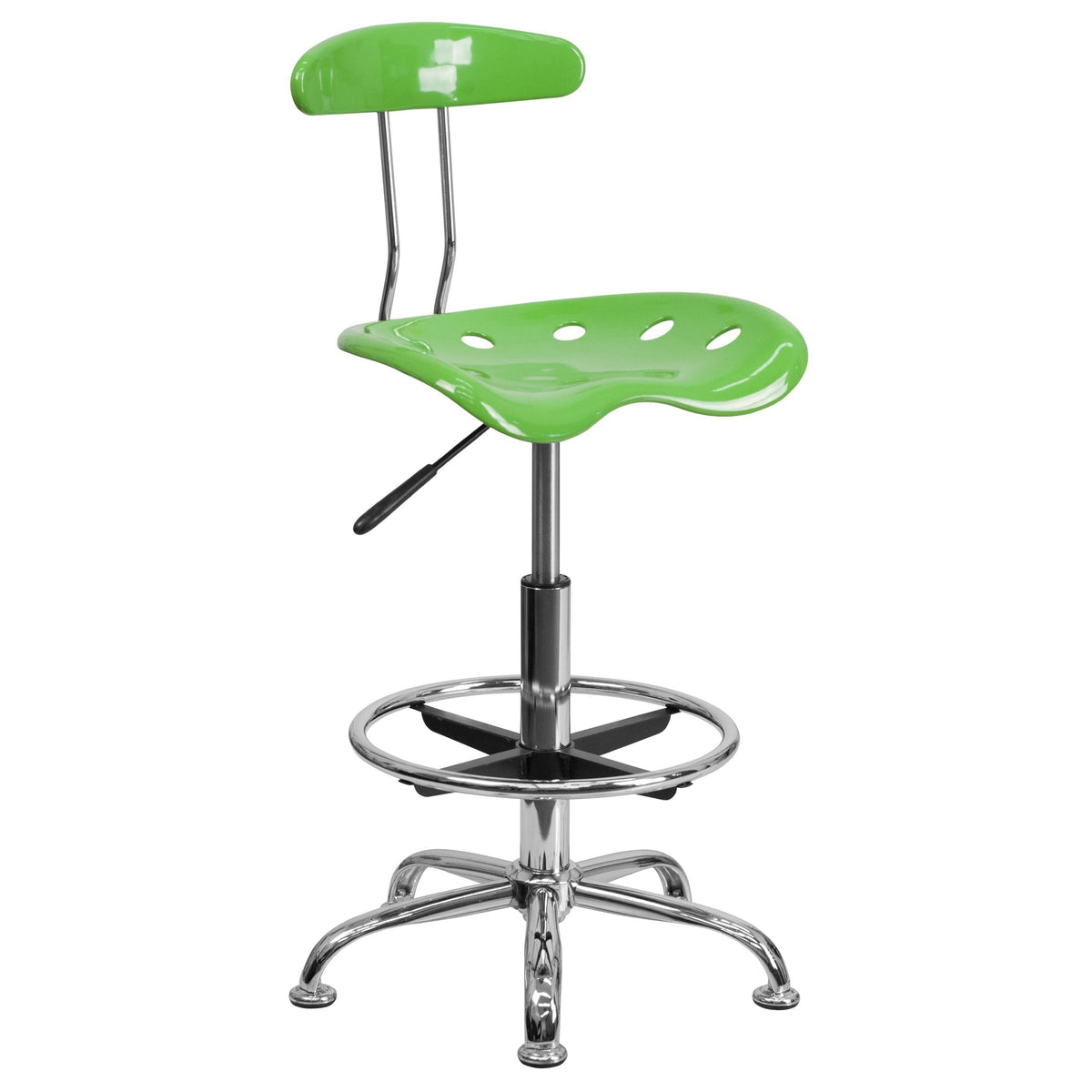 Chrome Drafting Stool with Tractor Seat C3290