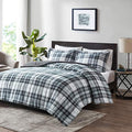 Black King 3 Piece Plaid Comforter Set P4583