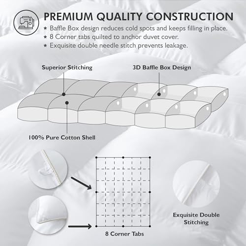 Oversized King 108" x 98" White Goose Down Fiber Comforter with 65 oz. Fill Weight D95669