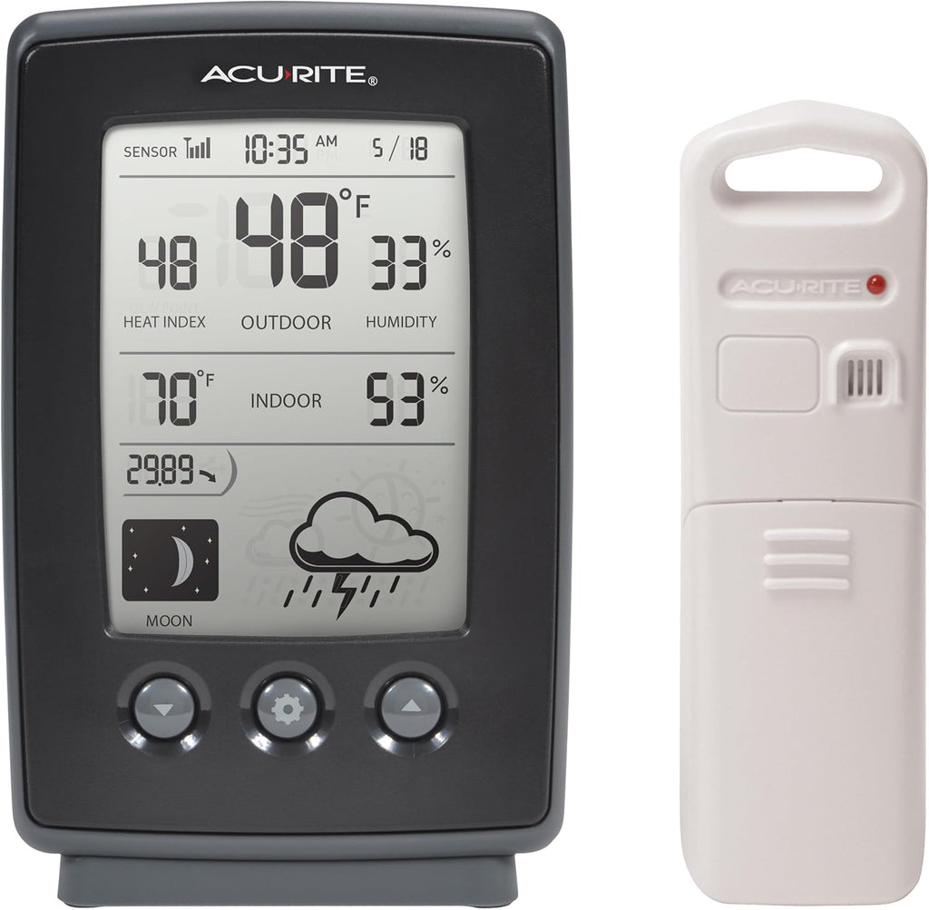 Digital Weather Forecaster with Indoor/Outdoor Temperature, Humidity, and Moon Phase L293106