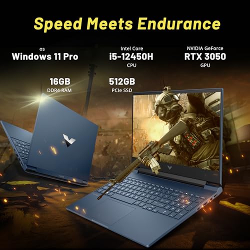 15.6" 144Hz FHD Gaming Laptop, Intel i5-12450H, 32GB RAM, 1TB PCIe SSD, NVIDIA GeForce RTX 3050, Backlit Keyboard, Win 11 Pro, Blue W335728