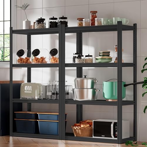 4 Tier Adjustable Metal Storage Shelves 13.7" D x 27.6" W x 57" H D1150