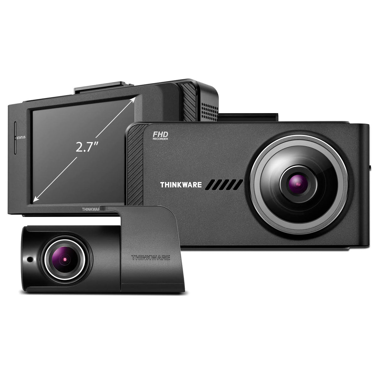 1080p Front Dash Cam Rear View Camera Bundle with GPS Receiver V7088