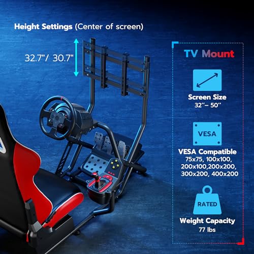 Racing Simulator Cockpit with Monitor Mount and Seat Y5437