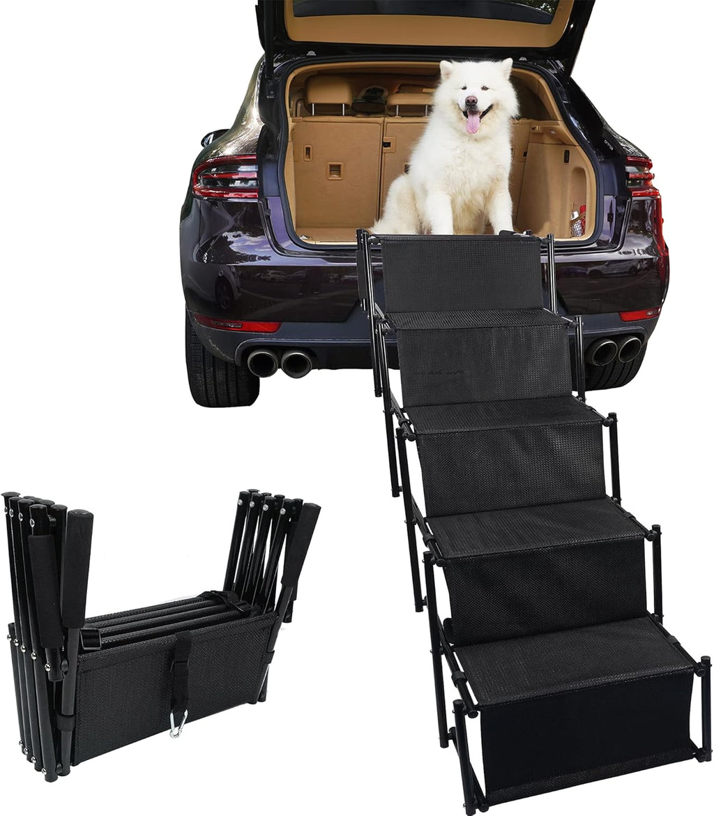 5 Steps Folding Dog Car Steps with Nonslip Surface D226759