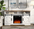 White Wood Electric Fireplace TV Stand D5734