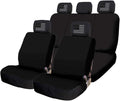 Black Flat Cloth Universal Fit Car Seat Covers with Headrest Covers F505