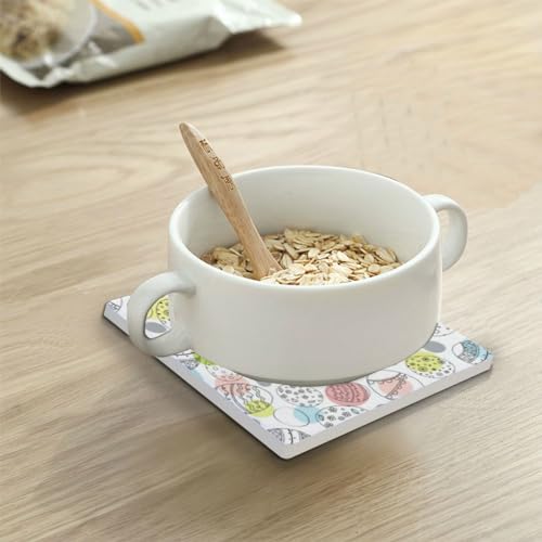 4 Packs Ceramic Stone Coasters with Cork Base B596