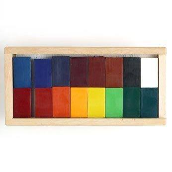 Beeswax 16 Block Crayons in Wooden Storage Case I136454