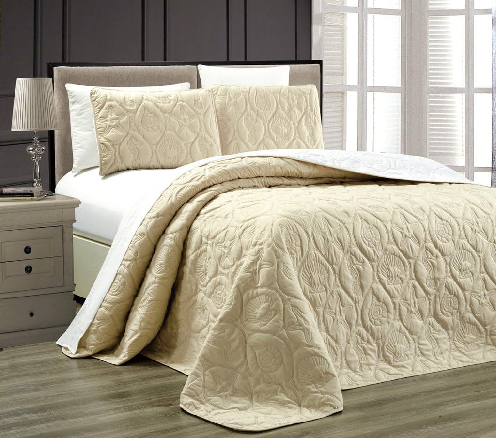 Dark Purple Light Purple Reversible Queen Full Bedspread Coverlet Set R288347