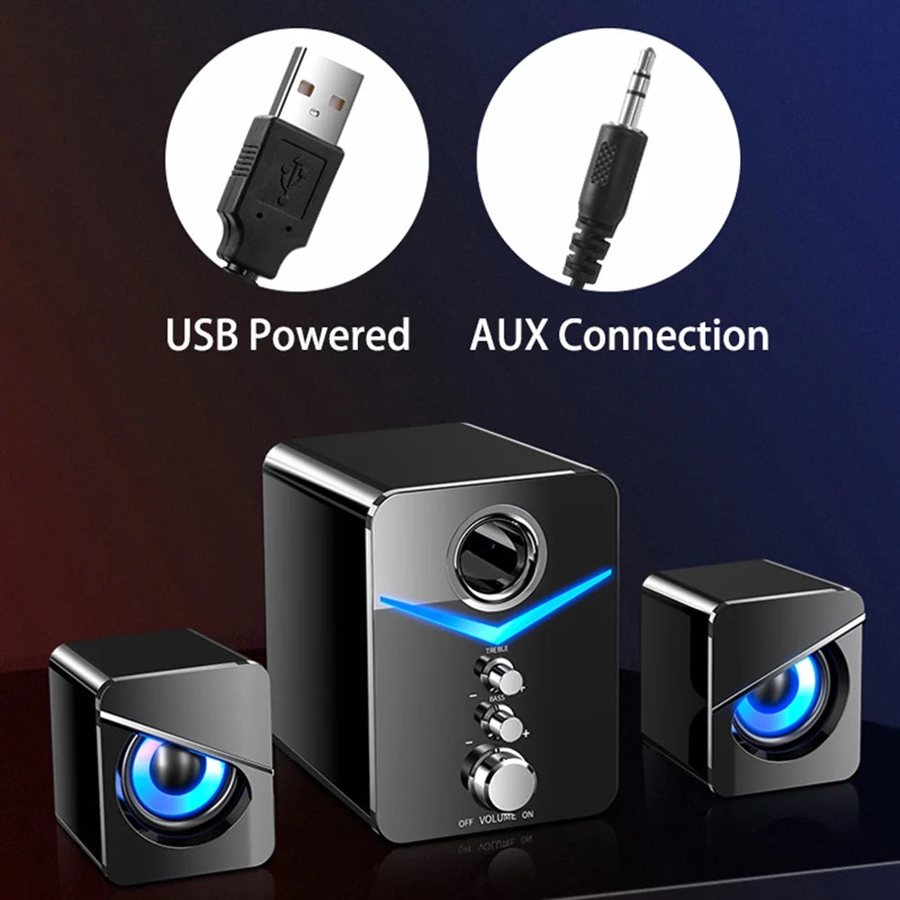 Black USB-Powered 2.1 Mini Multimedia Speakers System, Set of 3 Z624215