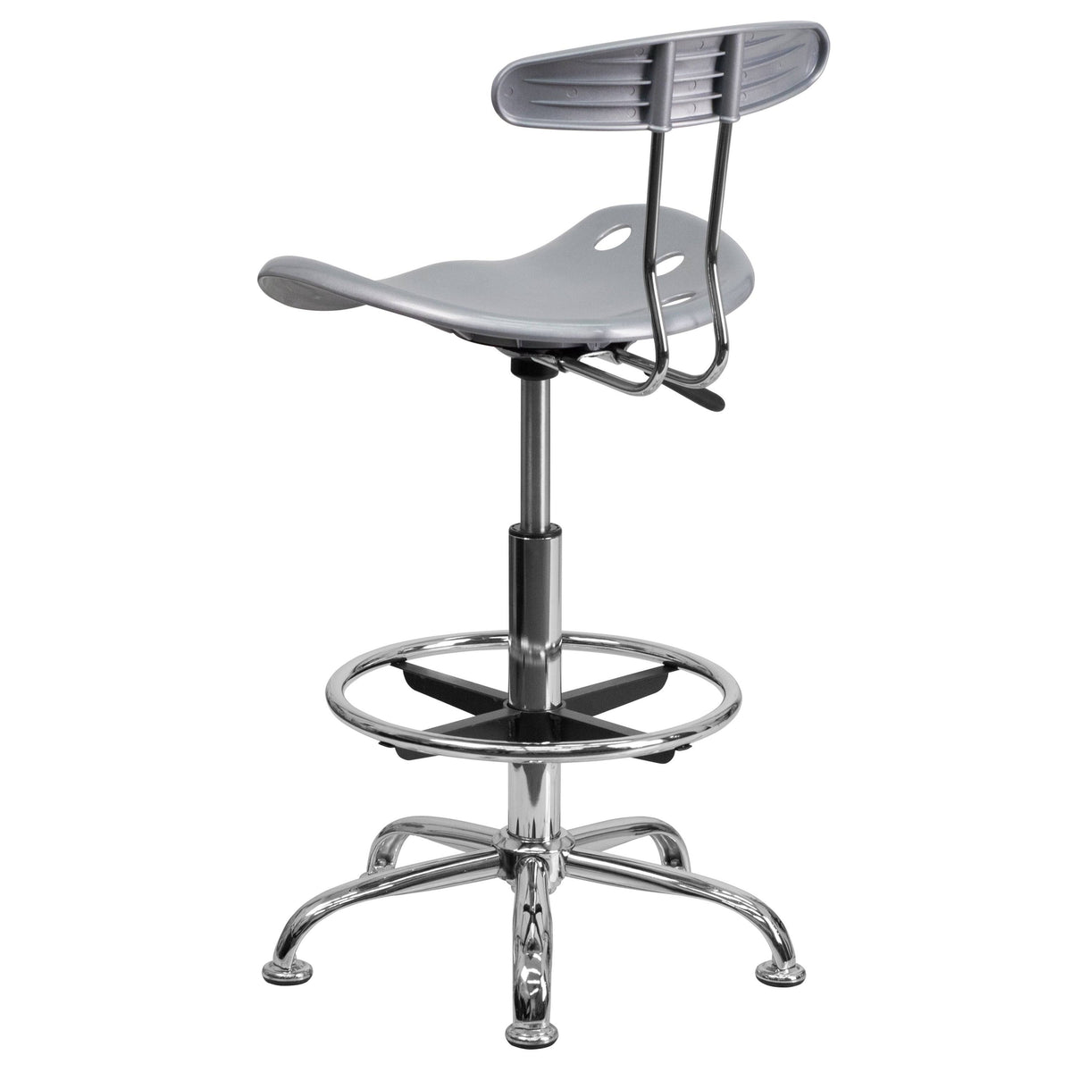 Chrome Drafting Stool with Tractor Seat C3290