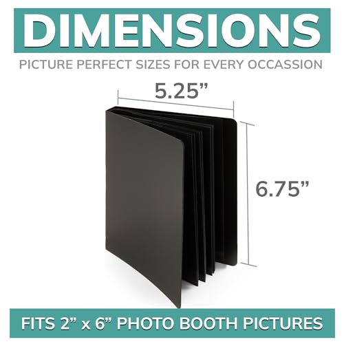2x6 Photo Strip Album, 26 Pages, Holds 104 Photos, Black, 1-Pack H842793