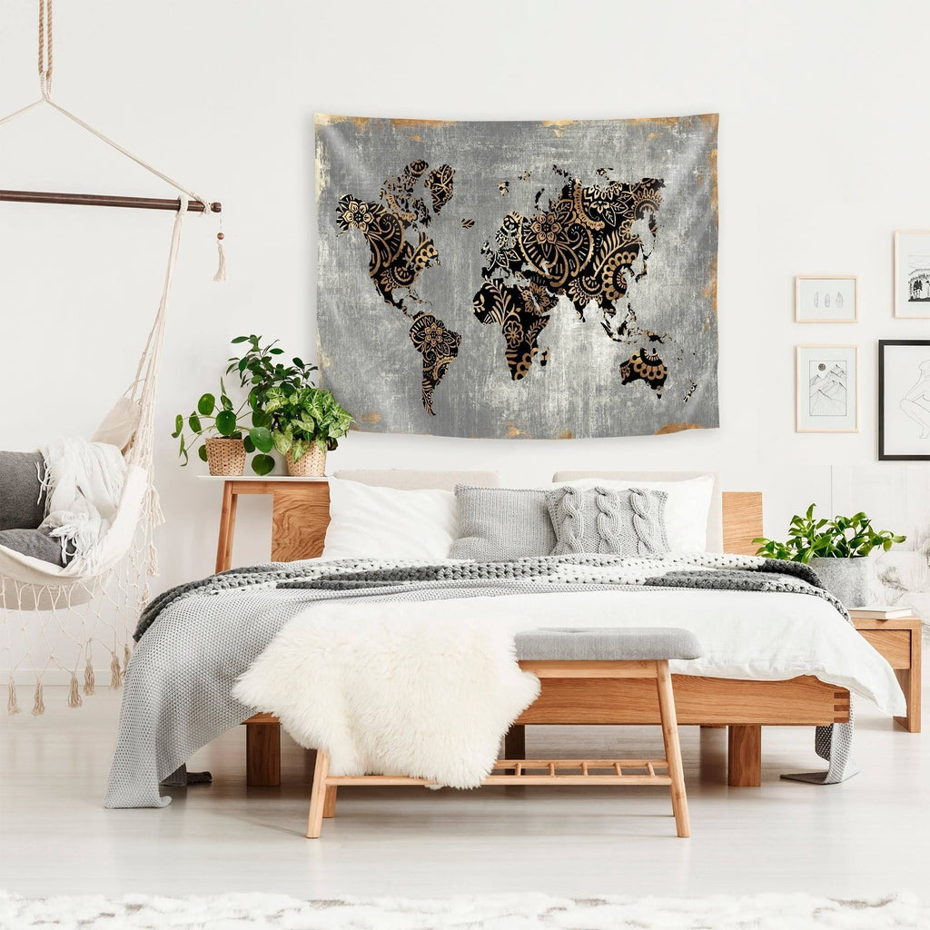 Gold World Map K765