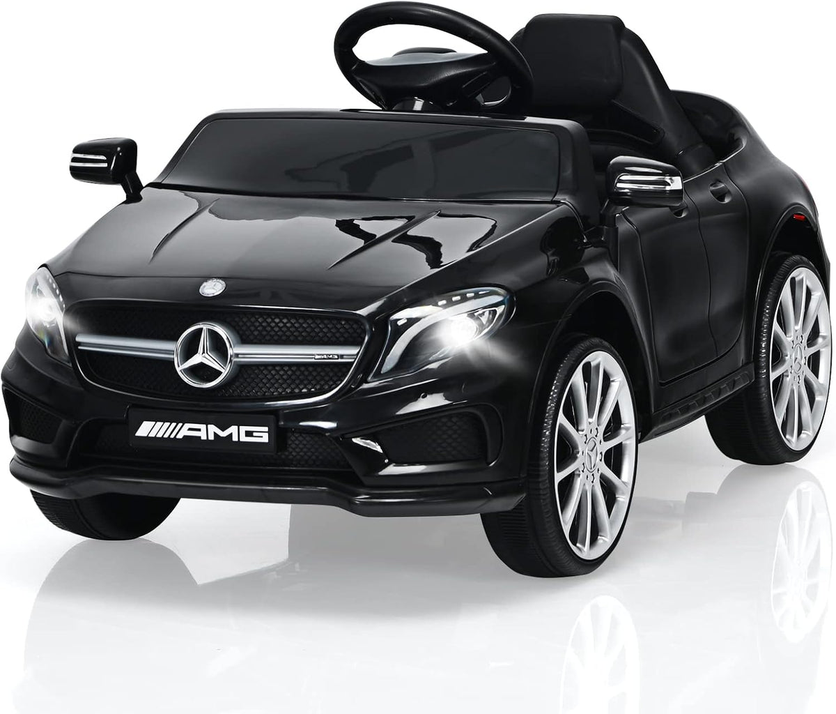 12V Electric Kids Ride On Car with Remote Control, MP3, USB, 2 Speeds, LED Lights, White L653237