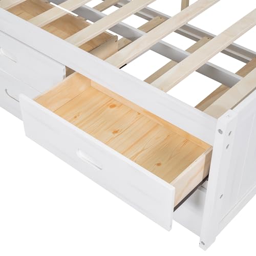 Grey Full Size Platform Bed with 6 Drawers and Storage Headboard D6307